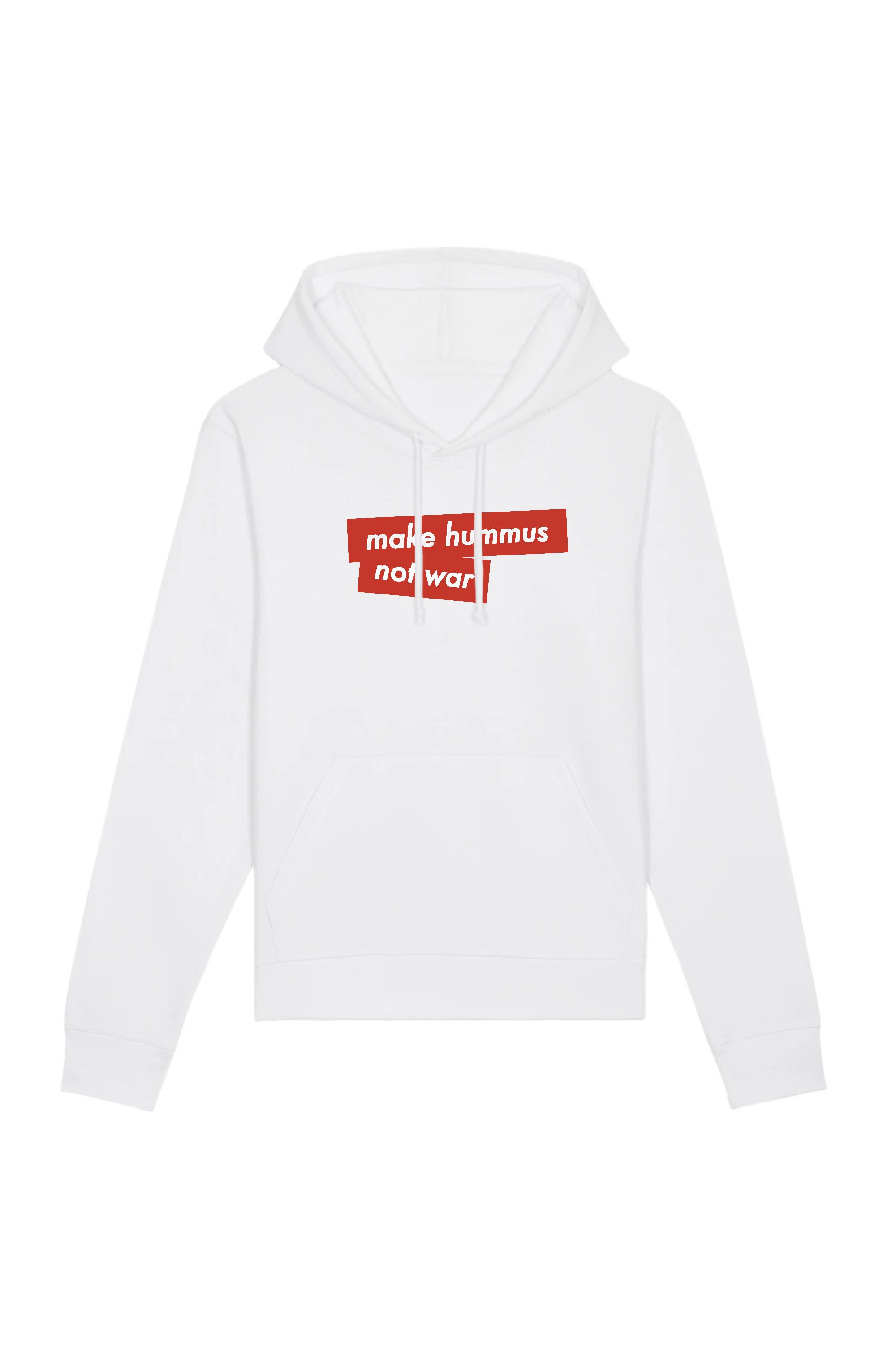 Image of Oat Milk Club dames vegan Make Hummus Not War - Hoodie Wit