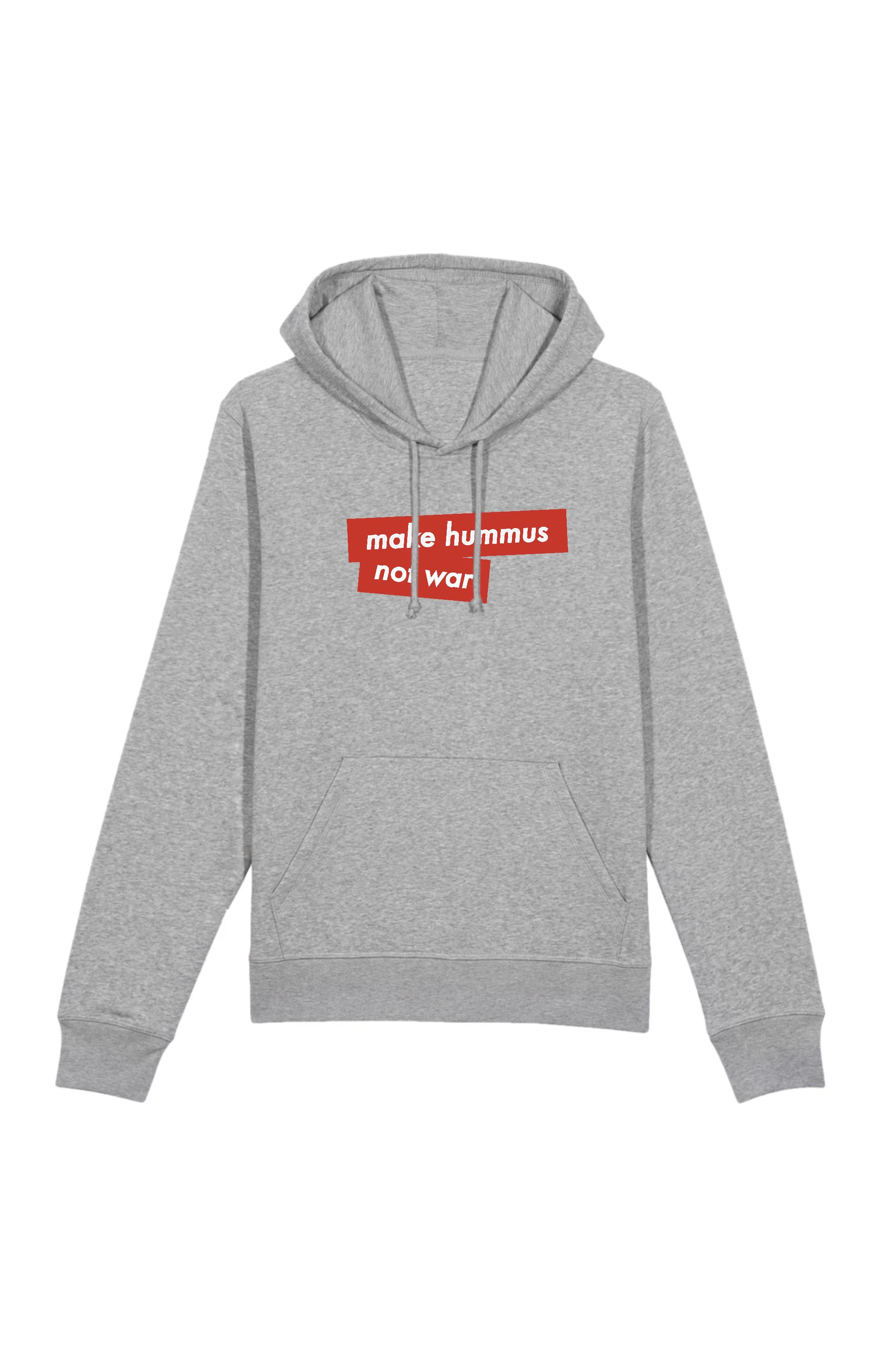 Image of Oat Milk Club dames vegan Make Hummus Not War - Hoodie Grijs