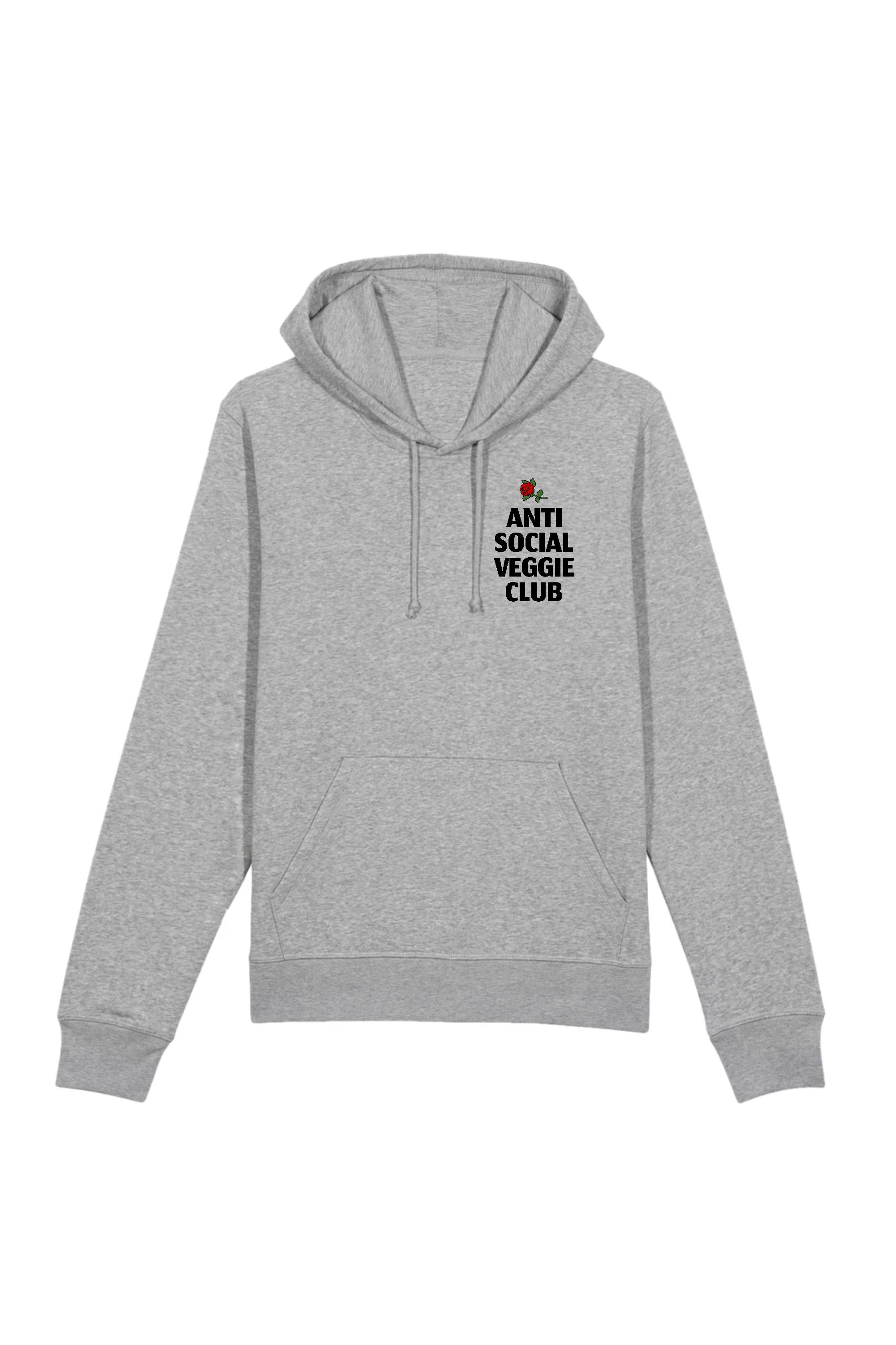 Image of Oat Milk Club dames vegan Anti Social Veggie Club - Biokatoen Hoodie Grijs