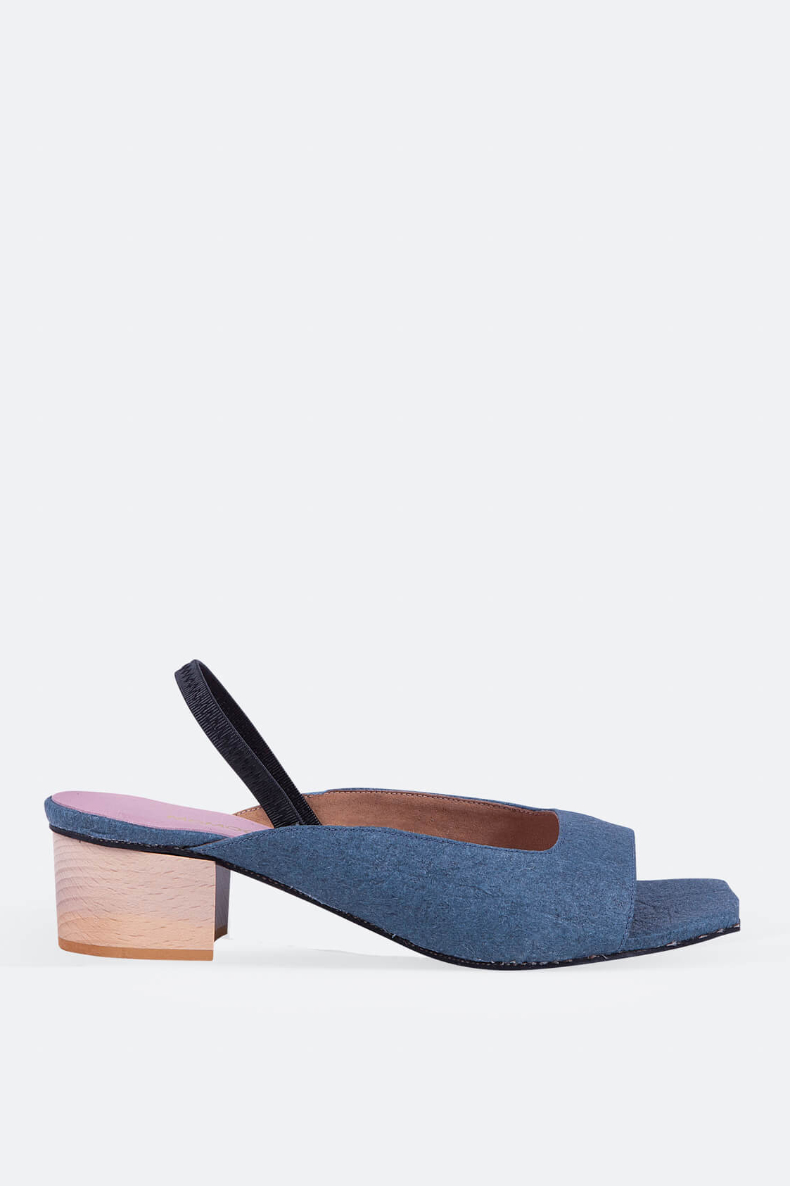 Momoc Damen vegan Peep Toes Ananas Denim