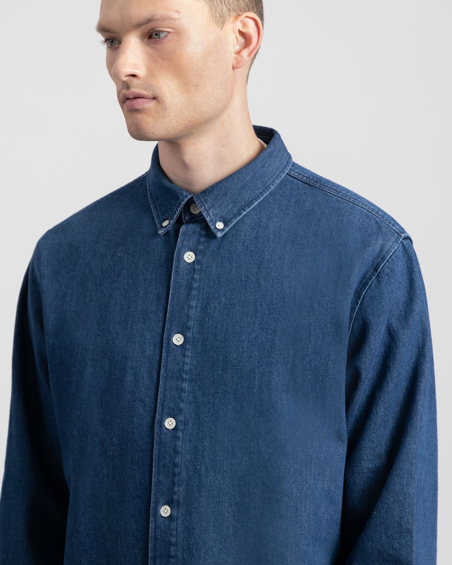 Kuyichi Denim Shirt Sawyer Washed Indigo Blue