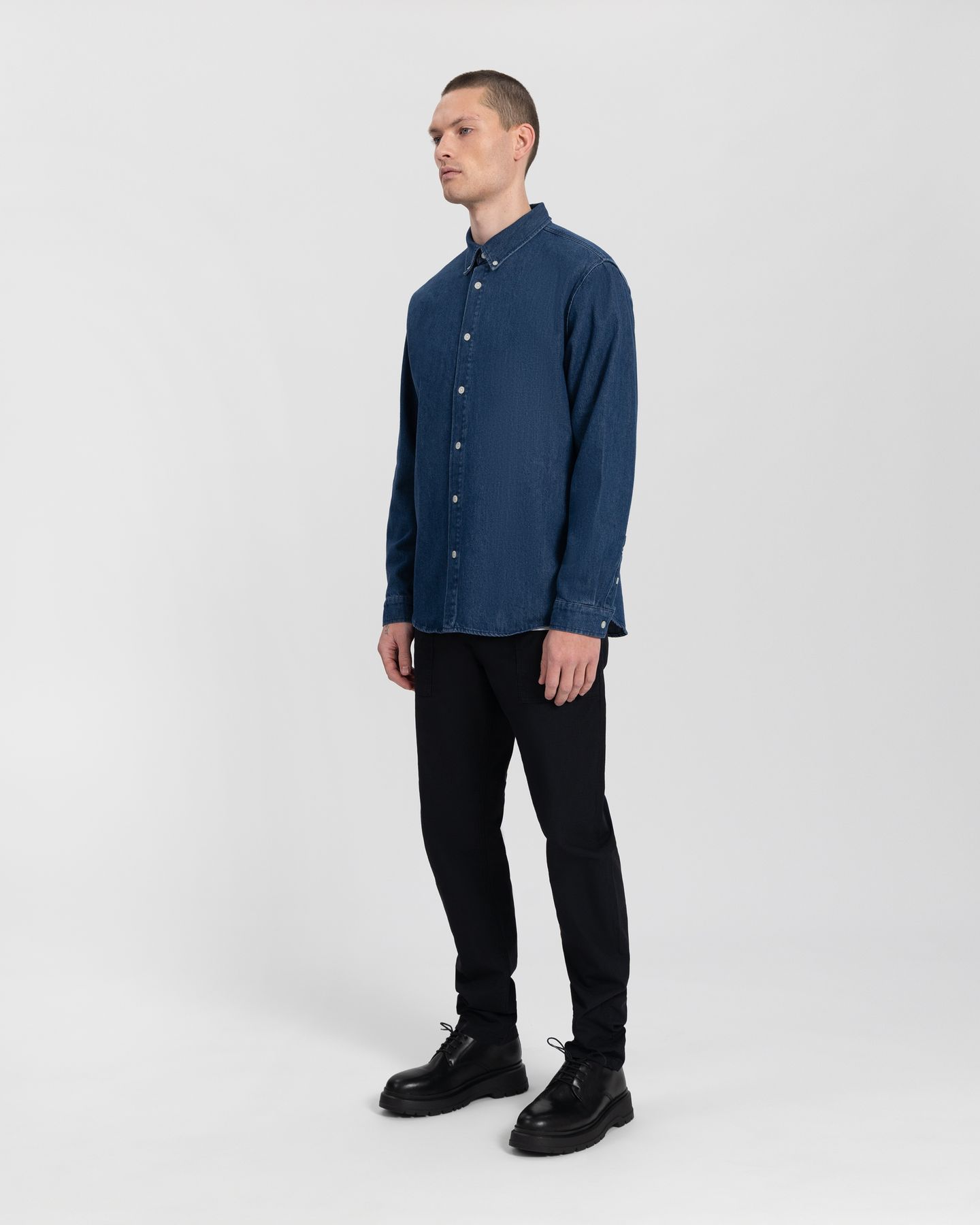 Kuyichi Denim Shirt Sawyer Washed Indigo Blue