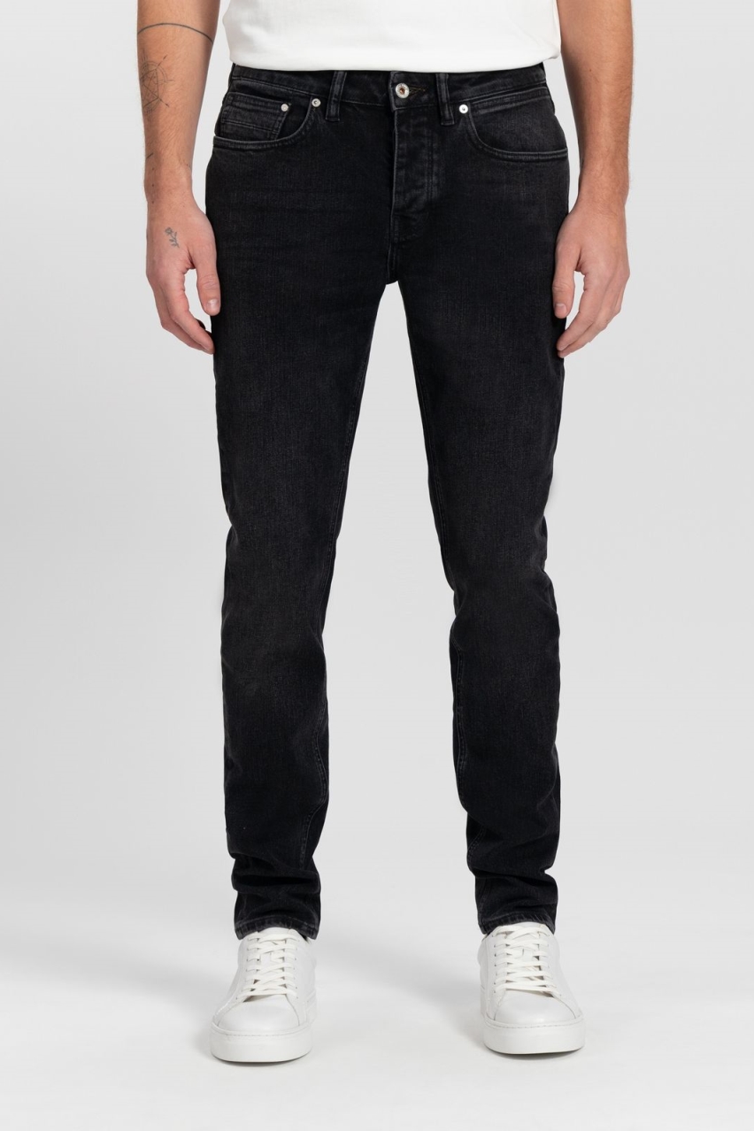 Kuyichi Herren vegan Regular Slim Jeans Jim Vintage Schwarz