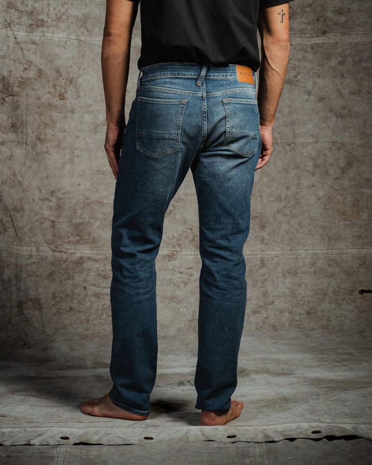 Kuyichi men vegan Jeans Jim Regular Slim Aged Indigo