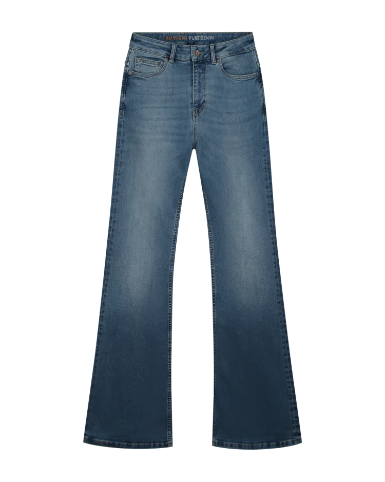 Kuyichi Damen vegan Jeans Flare Lisette Super Aged Blue