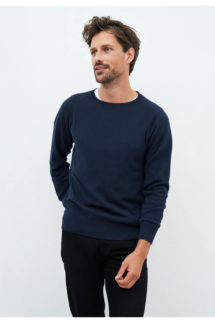 Kuyichi Herren vegan Rundhalsausschnitt Noel Dark Navy