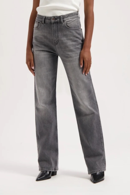 Kuyichi Damen vegan Jeans Izabella Straight Verblasst Grau