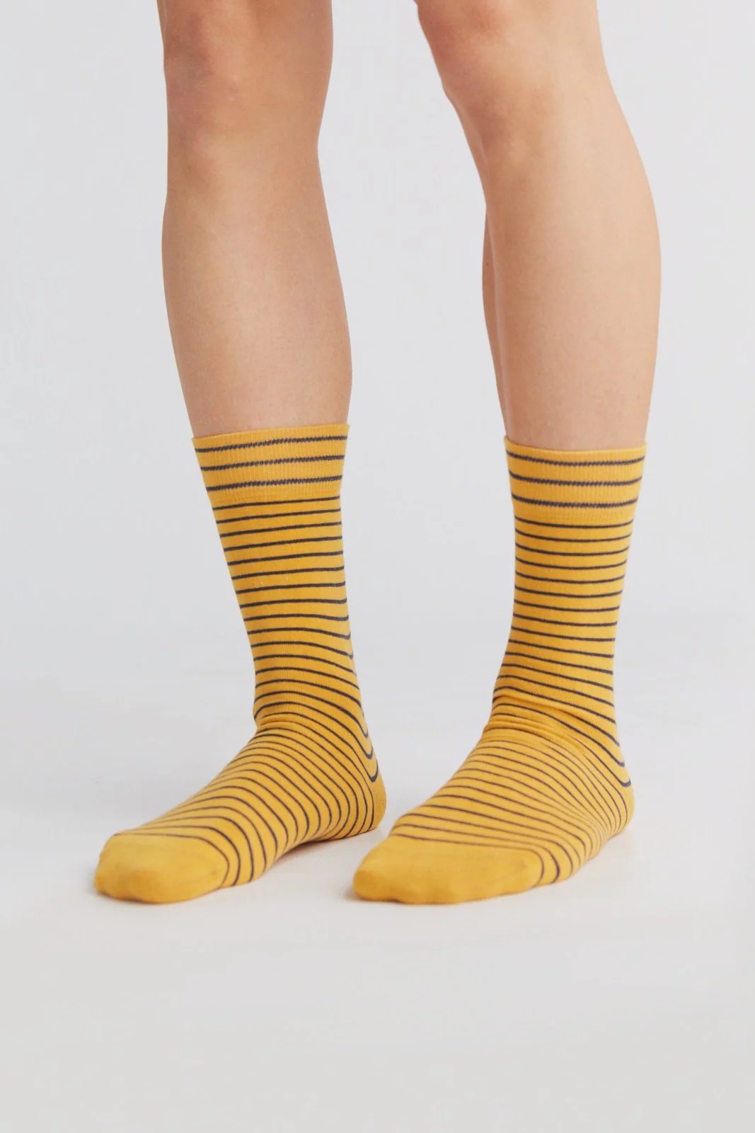 Albero Natur womens vegan Multipack 6x Socks With Longer Cuffs Mustard Yellow/Indigo