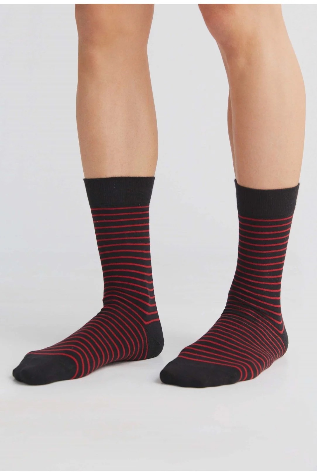 Albero Natur womens vegan Multipack 6x Socks With Longer Cuffs Black/Cherry Red