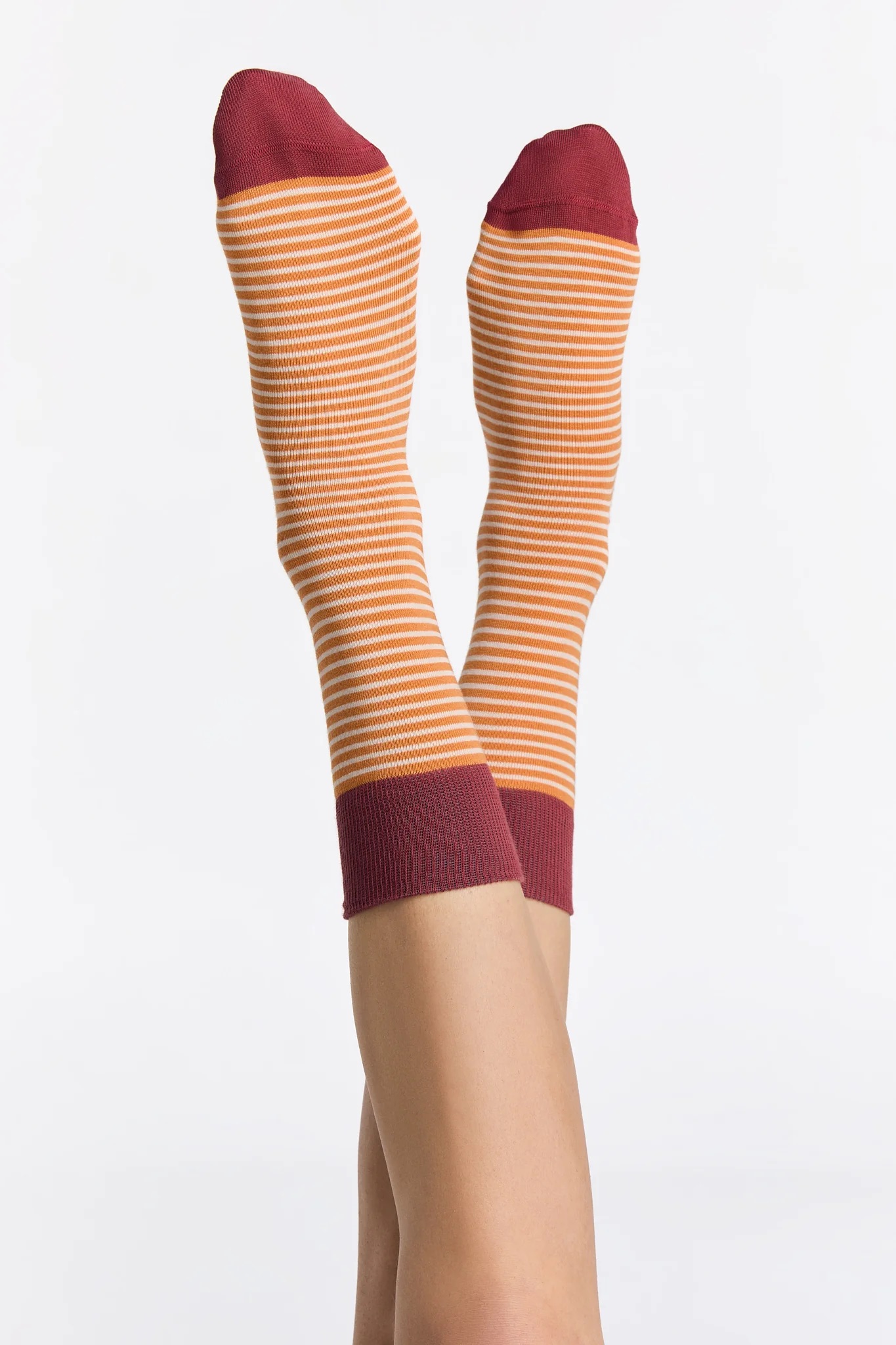 Albero Natur womens vegan Multipack 6x Socks With Longer Cuffs Red Ochre/Gold Ochre/Natural
