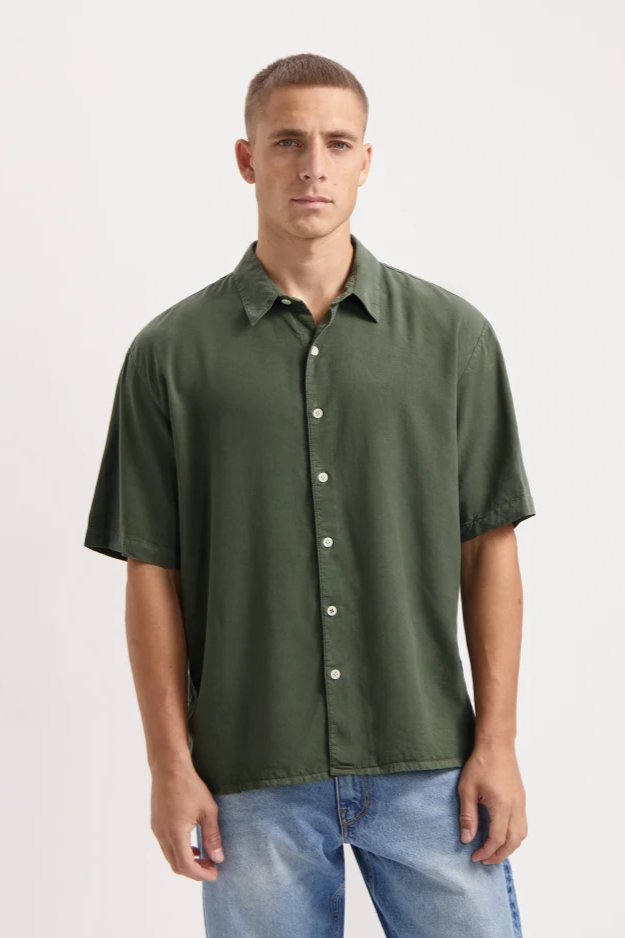 Kuyichi Herren vegan Shirt Ben Ss Moosgrün