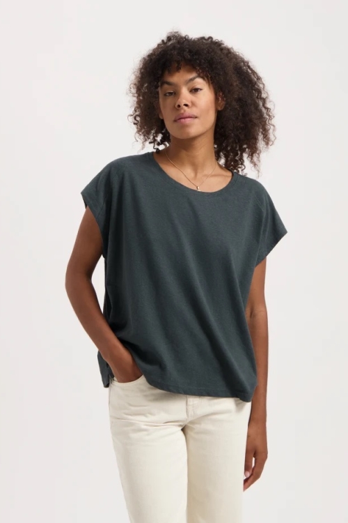 Kuyichi Damen vegan T-Shirt Celine Woodland Grau
