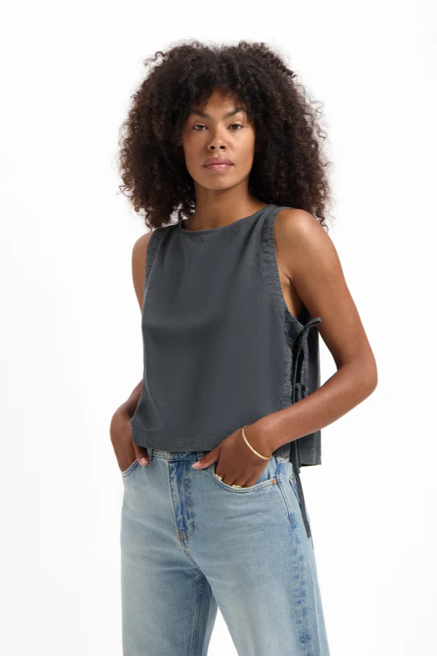 Kuyichi Damen vegan Top Elly Woodland Grey