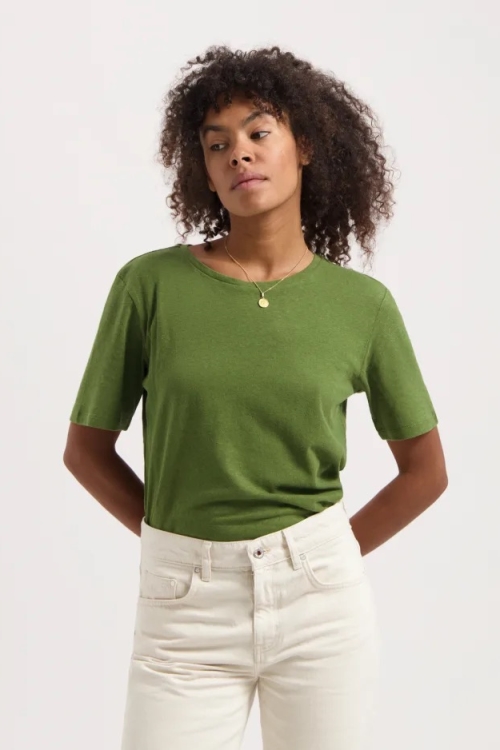 Kuyichi Damen vegan T-Shirt Olivia TannengrÃ¼n