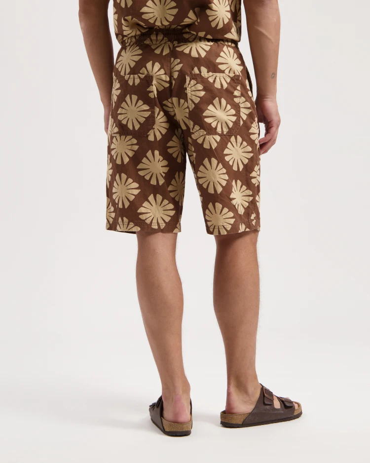 Kuyichi men vegan Short Tyler Printed Soft Silt Brown
