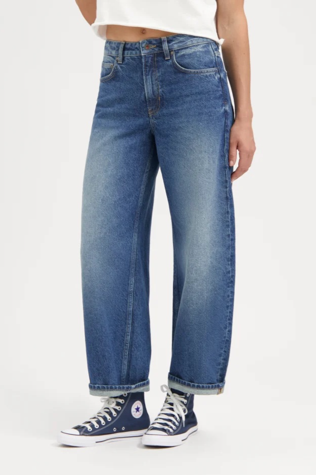 Kuyichi Damen vegan Jeans Lucy Loose Atlantic Ocean Blue