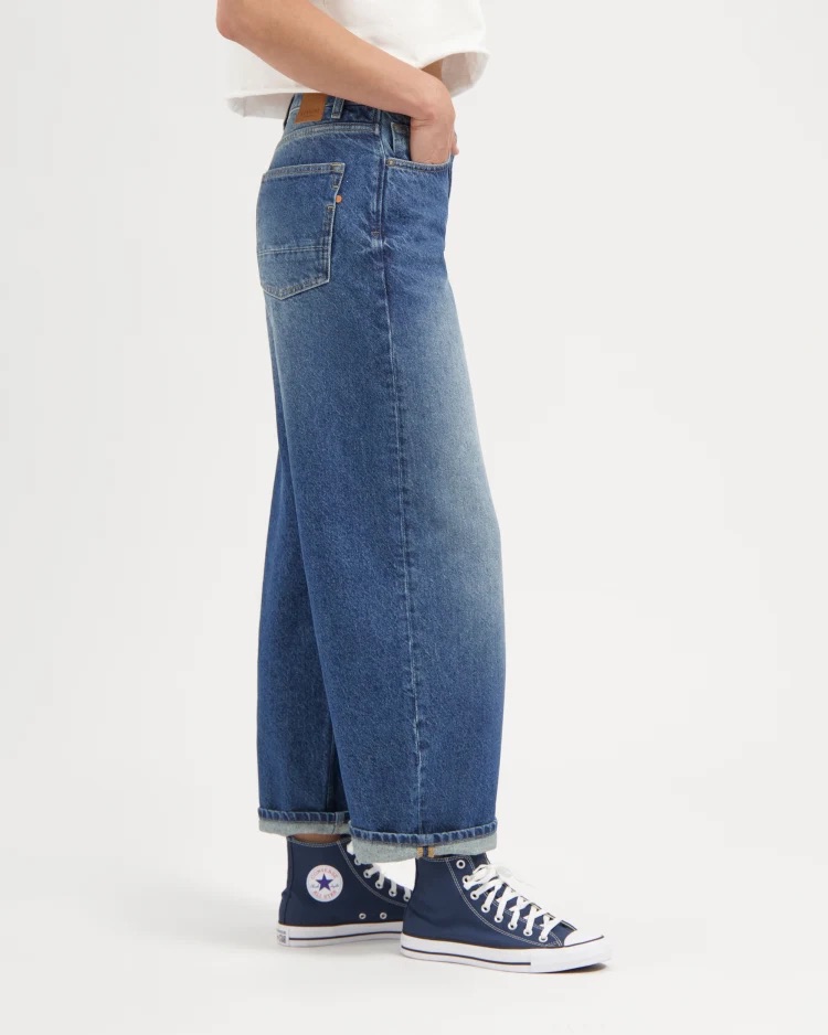 Kuyichi womens vegan Jeans Lucy Loose Atlantic Ocean Blue