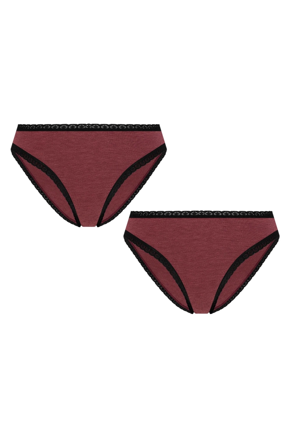 Albero Natur womens vegan Multipack 2x Briefs Coffee/Rust Red