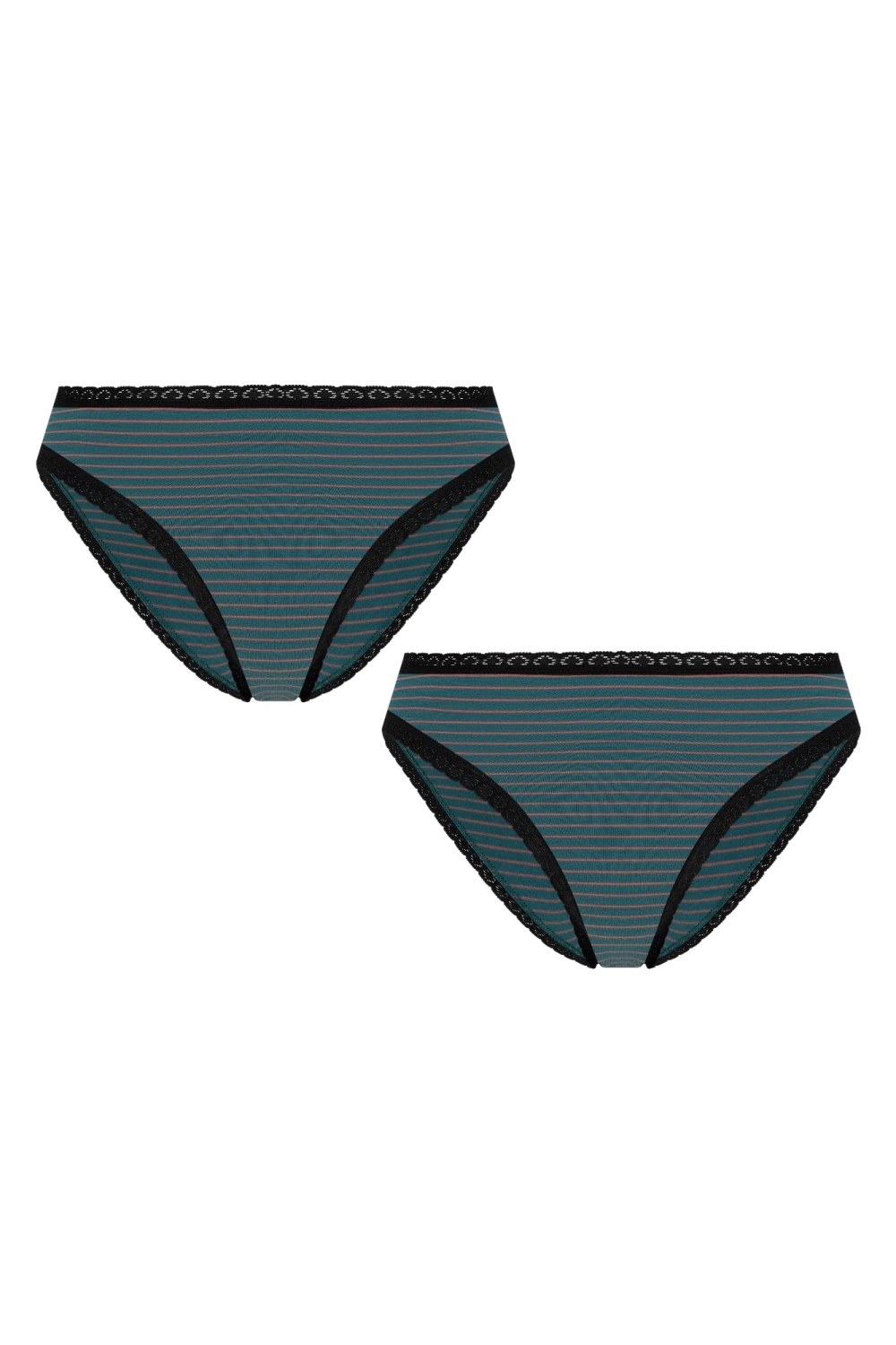 Albero Natur womens vegan Multipack 2x Briefs Green/Tabasco