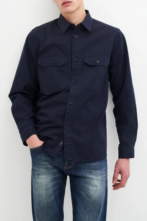 Kuyichi men vegan Overshirt Andrew Dark Navy