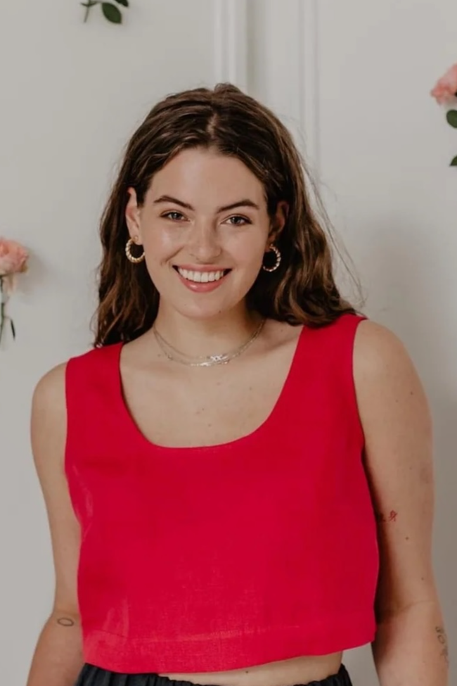 AmourLinen Damen vegan Crop Top Pippa Viva Magenta
