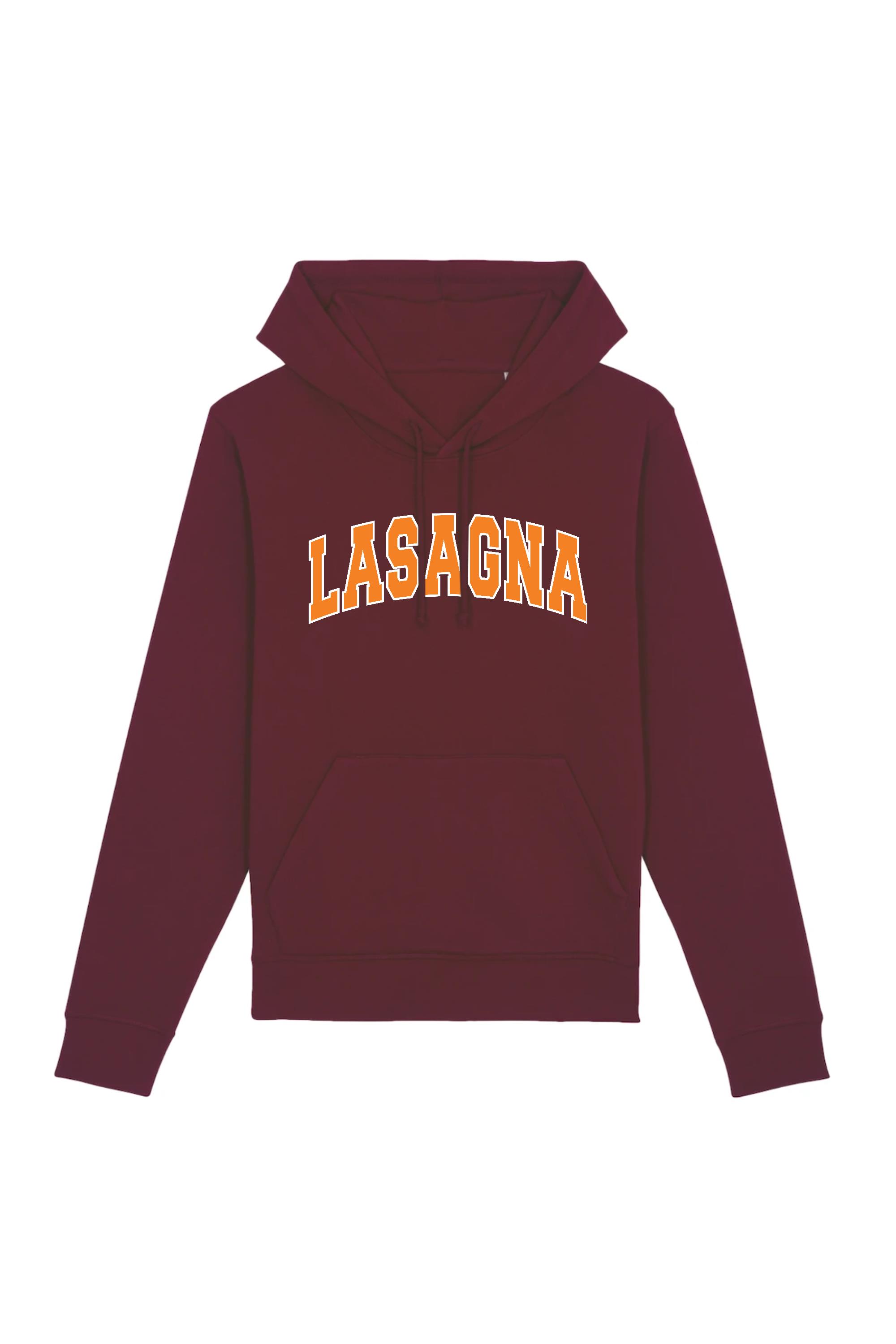 Image of Oat Milk Club dames vegan Hoodie Lasagna Bordeaux Rood
