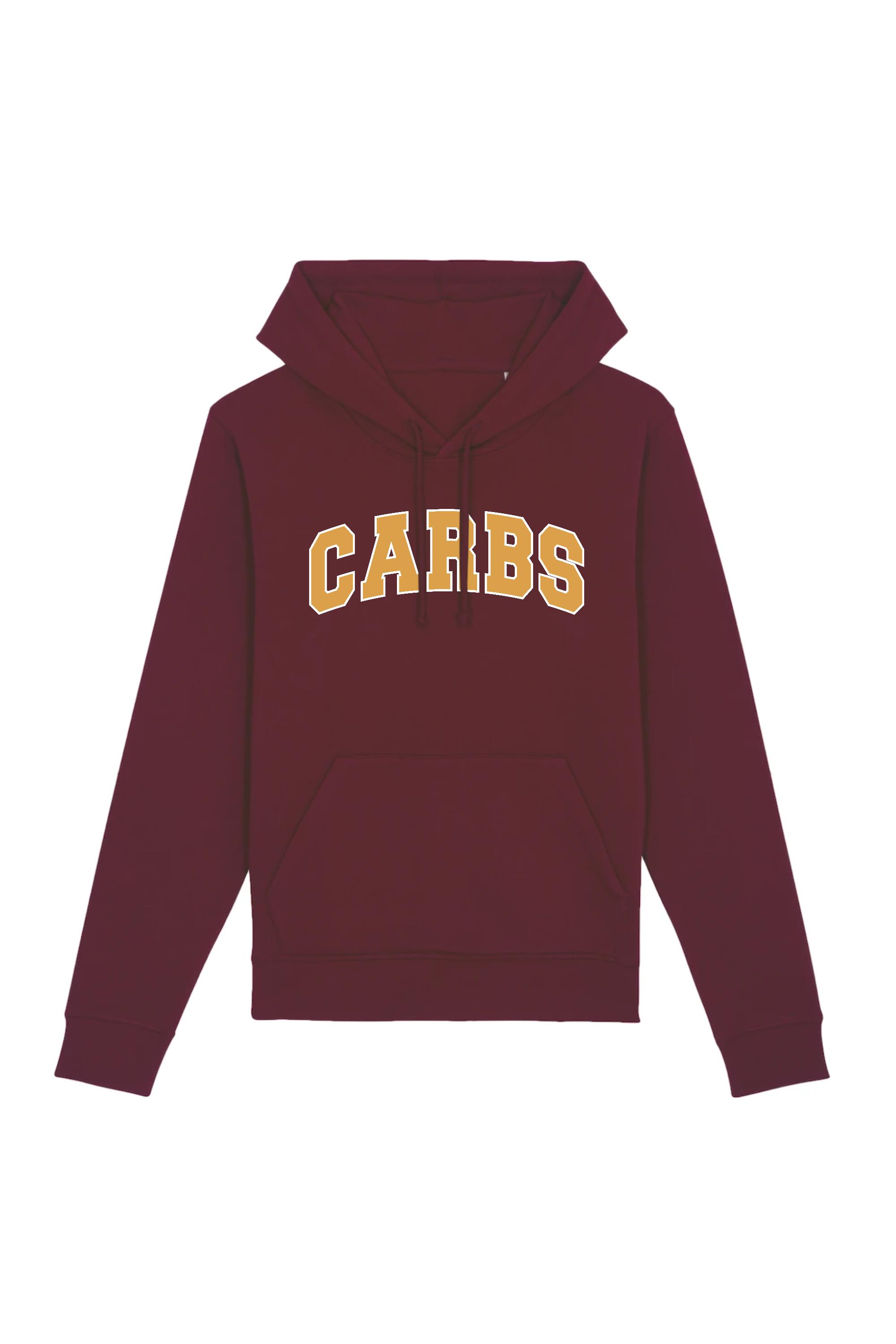 Image of Oat Milk Club dames vegan Hoodie Carbs Bordeaux Rood
