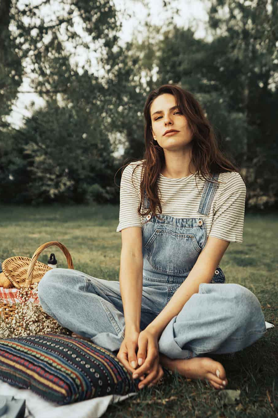 Image of Kuyichi dames vegan Tuinbroek Jonna Licht Denimblauw