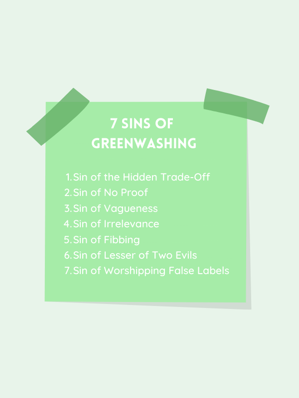 7 sins of Greenwashing