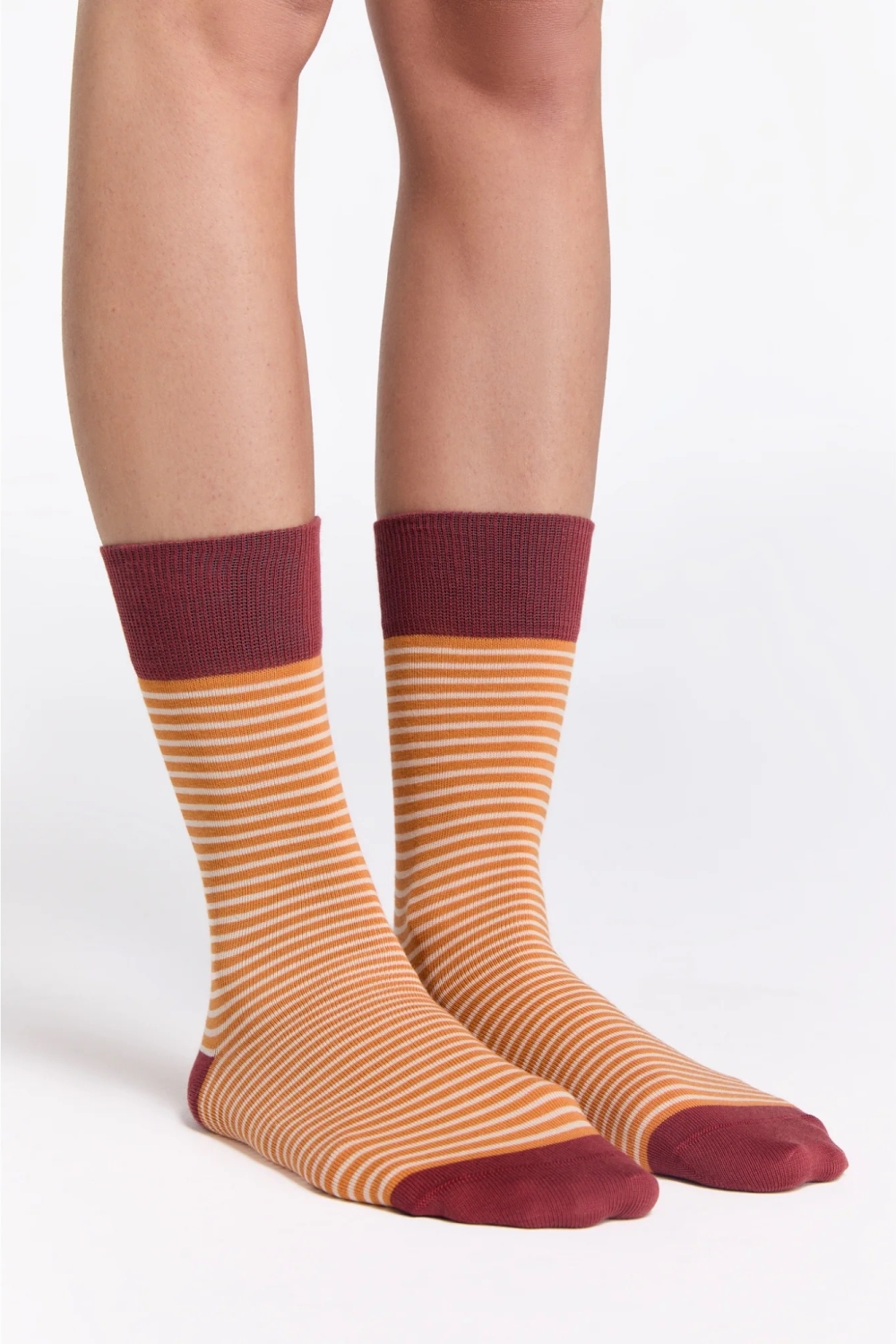 Albero Natur womens vegan Multipack 6x Socks With Longer Cuffs Red Ochre/Gold Ochre/Natural