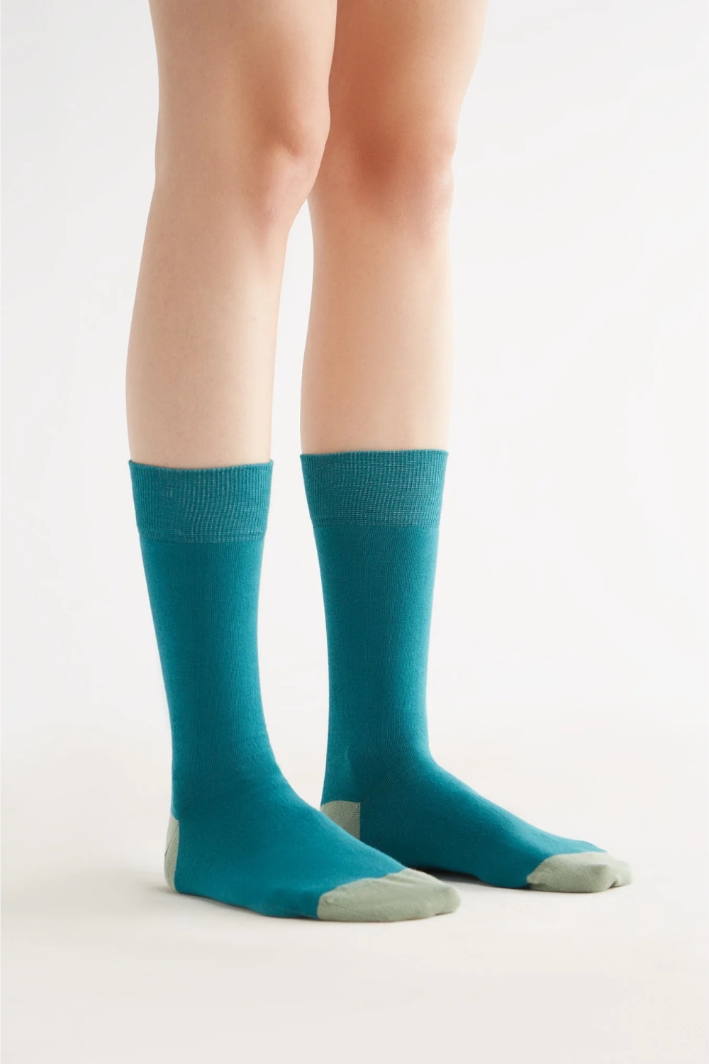 Albero Natur womens vegan Multipack 4x Socks With Longer Cuffs Petrol Green 3