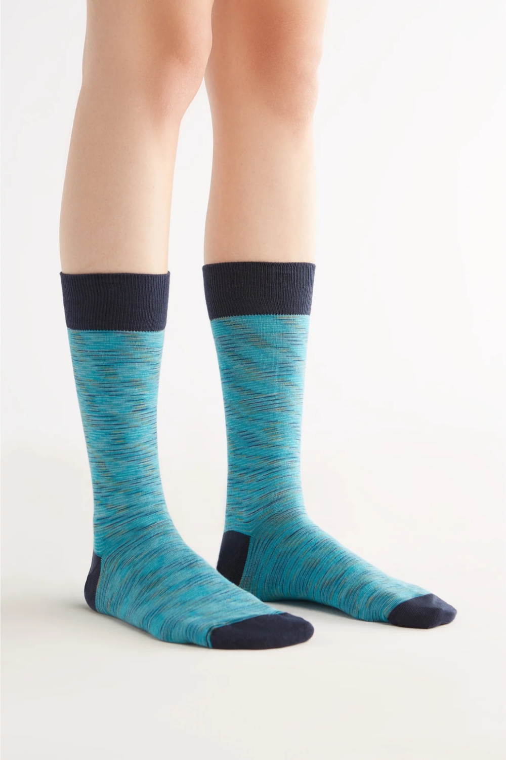 Albero Natur womens vegan Multipack 4x Socks With Longer Cuffs Space Turquoise