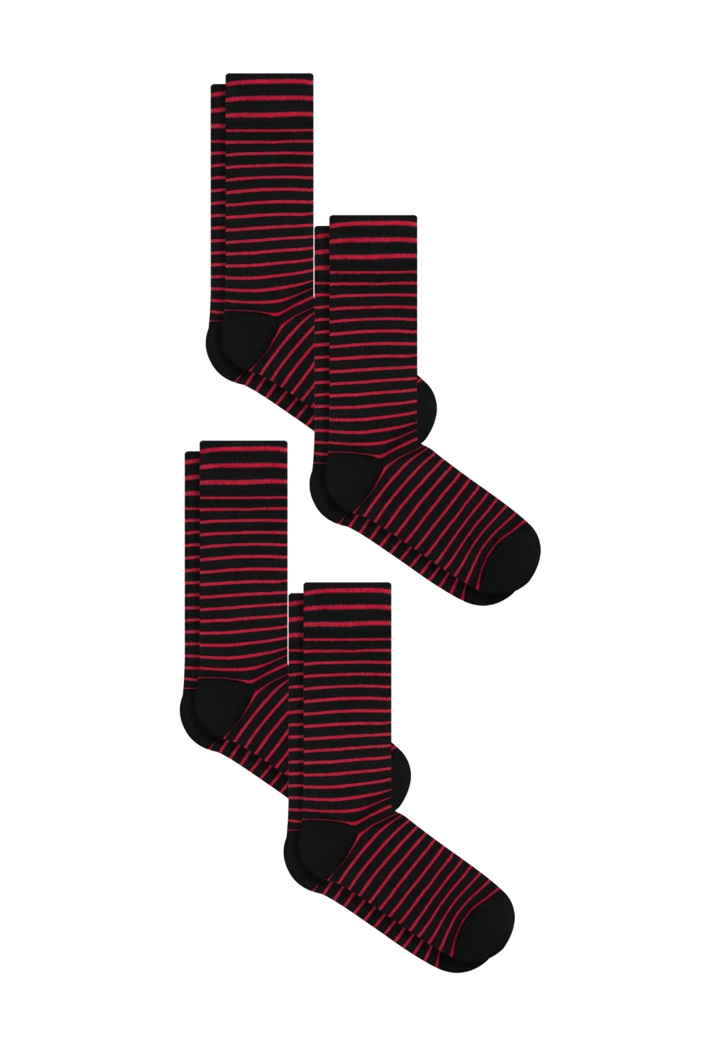 Albero Natur womens vegan Multipack 4x Socks With Longer Cuffs Cherry Red/Black