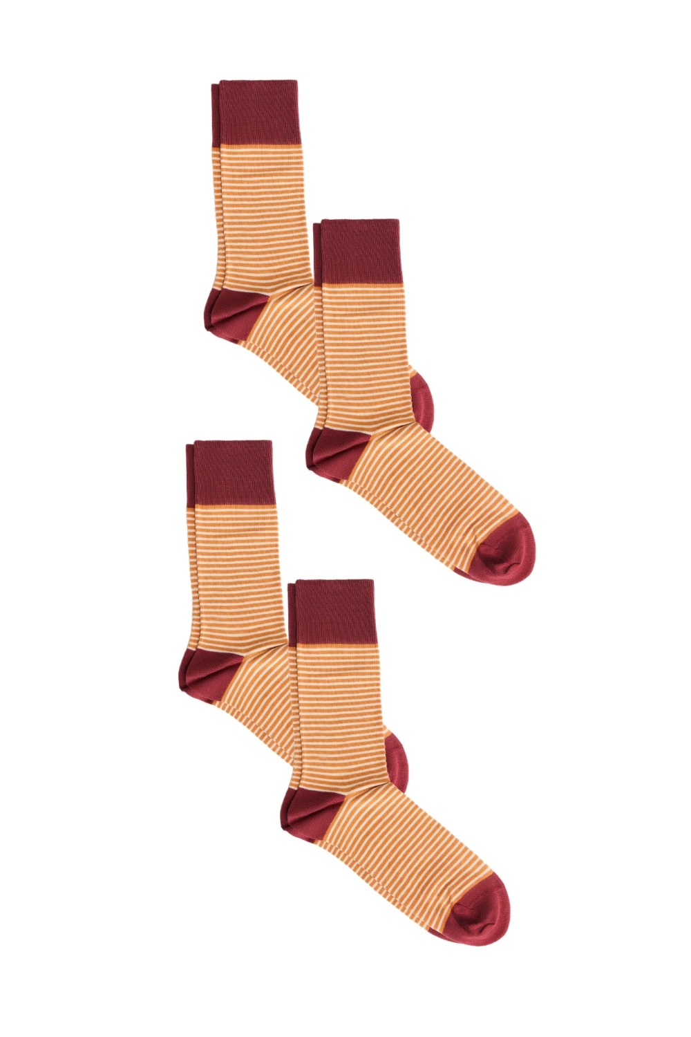 Albero Natur womens vegan Multipack 4x Socks With Longer Cuffs Red Ochre/Gold Ochre/Natural
