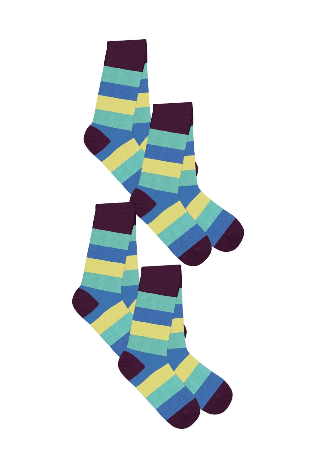 Albero Natur womens vegan Multipack 4x Socks With Longer Cuffs Magenta/Kiwi/Aquamarine/Lime