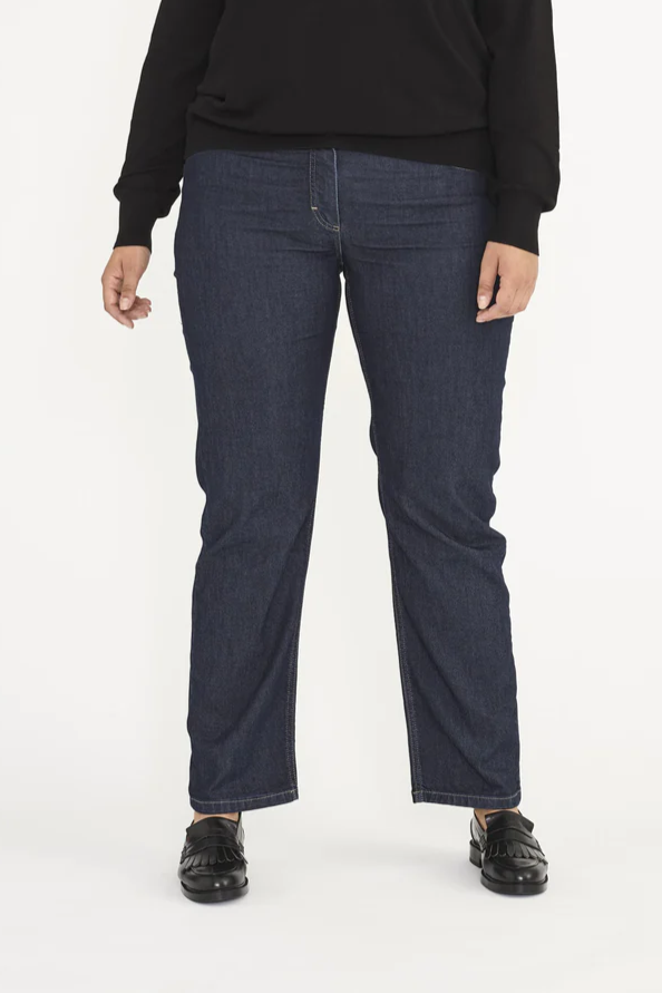 LAURIE Damen vegan Amelia Straight ML - Dark Blue Denim