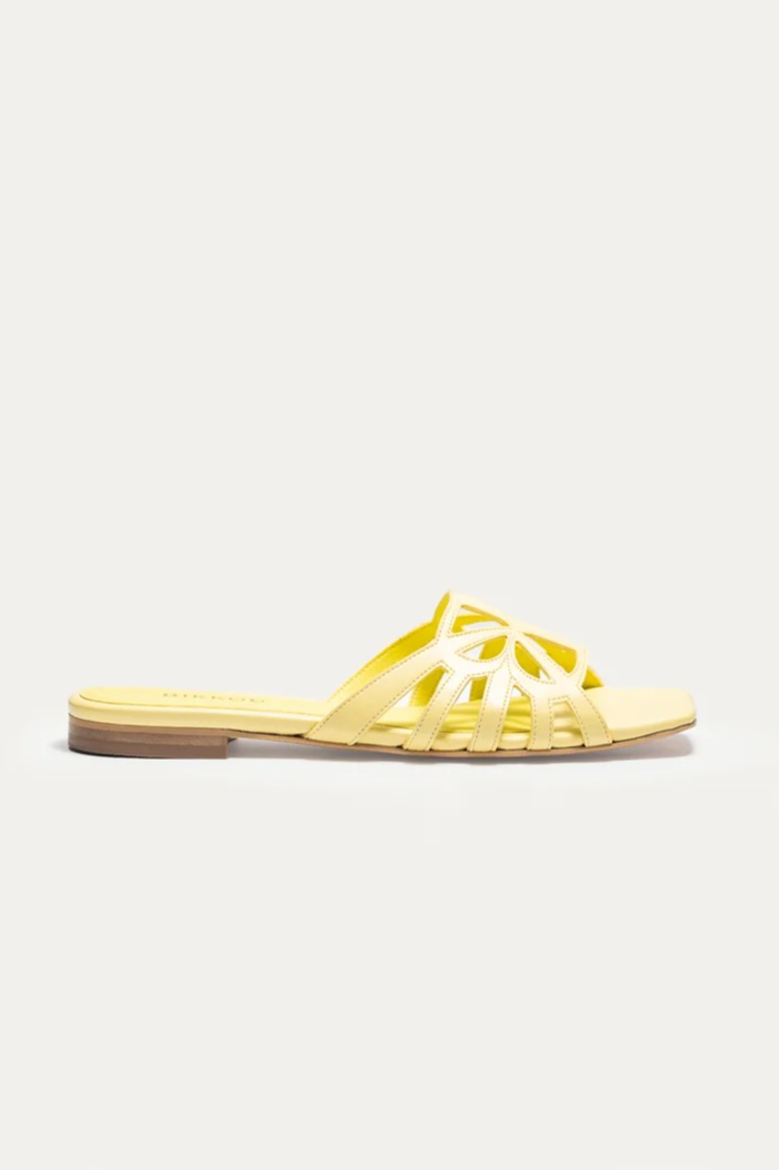BIKKOU Damen vegan Sandalen 19 Uhr Sonnenuntergang Am Strand Gelb