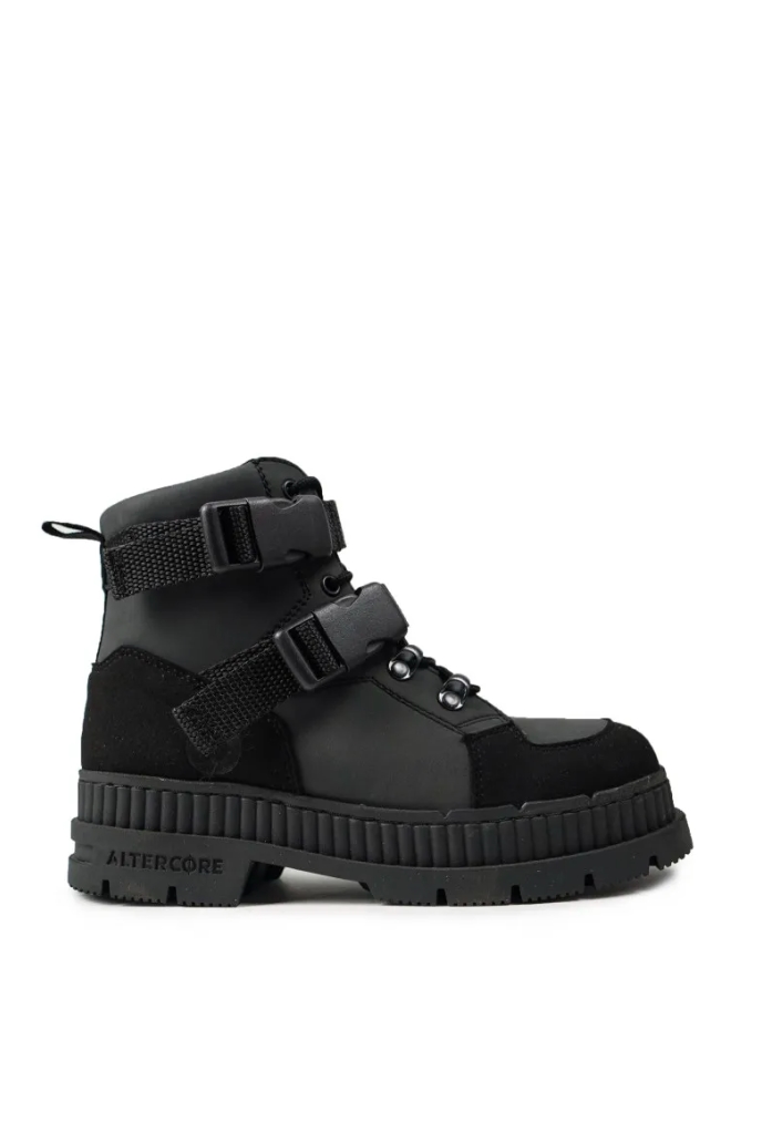 Altercore Damen vegan Stiefel Crash Black