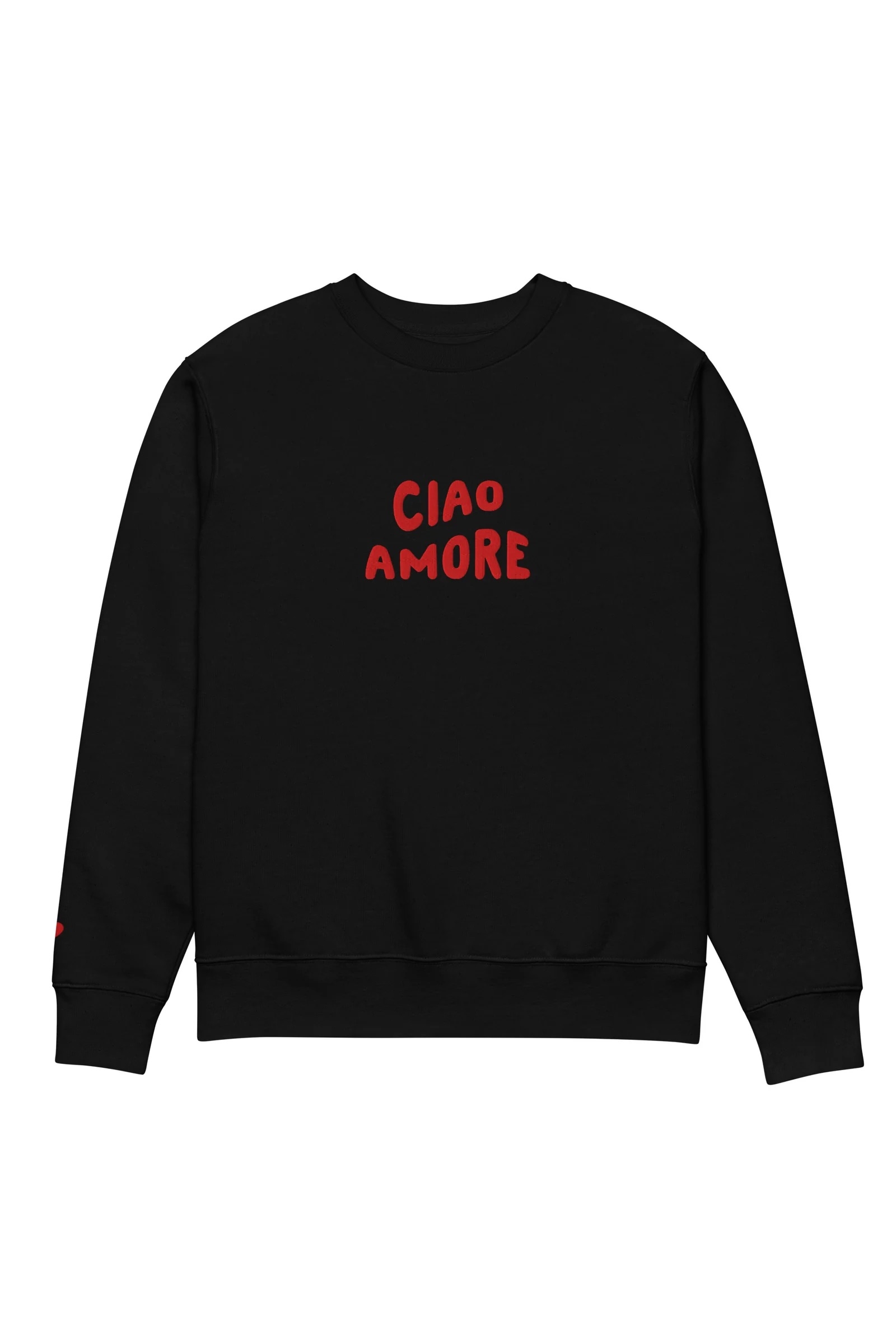 The Refined Spirit Damen vegan Sweatshirt Unisex Ciao Amore Schwarz