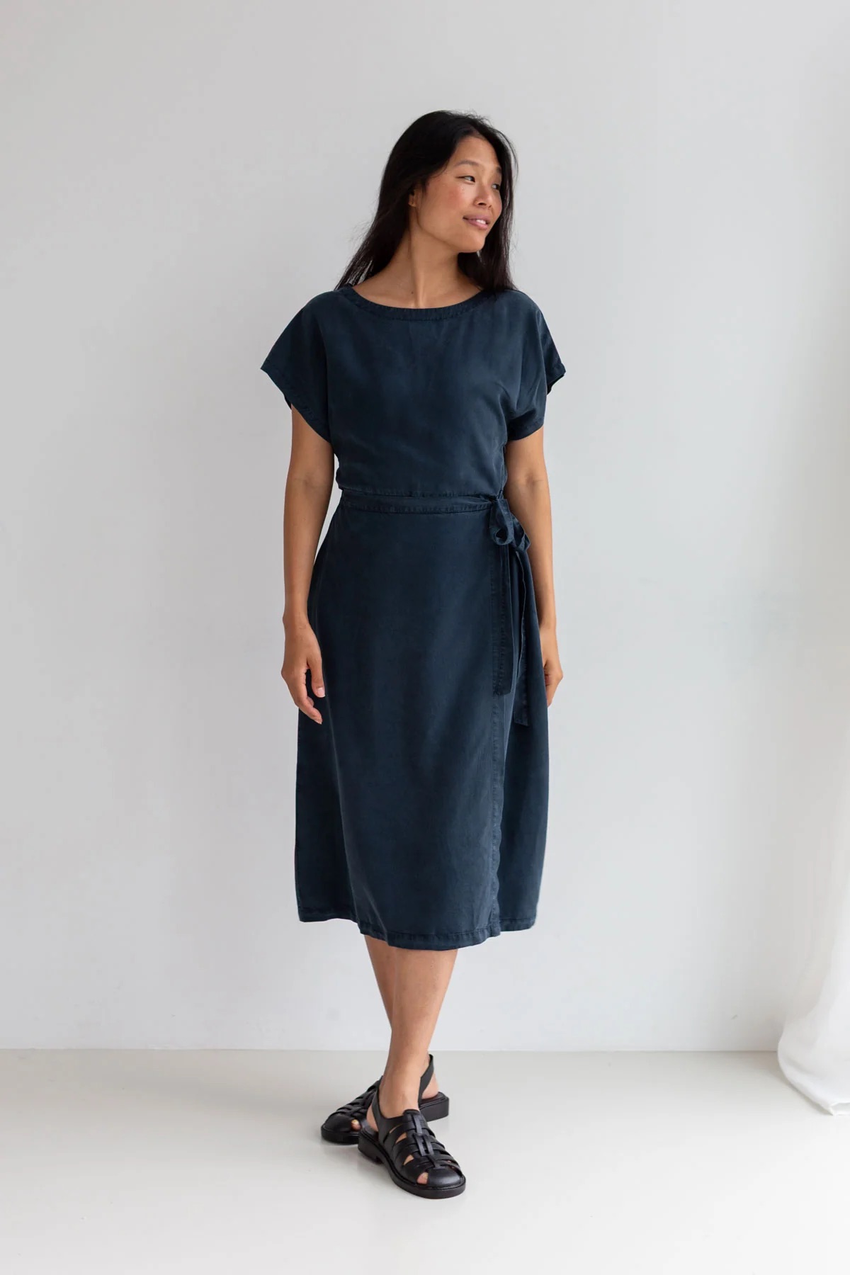 Image of TWOTHIRDS dames vegan Jurk Comte Navy Lagoon