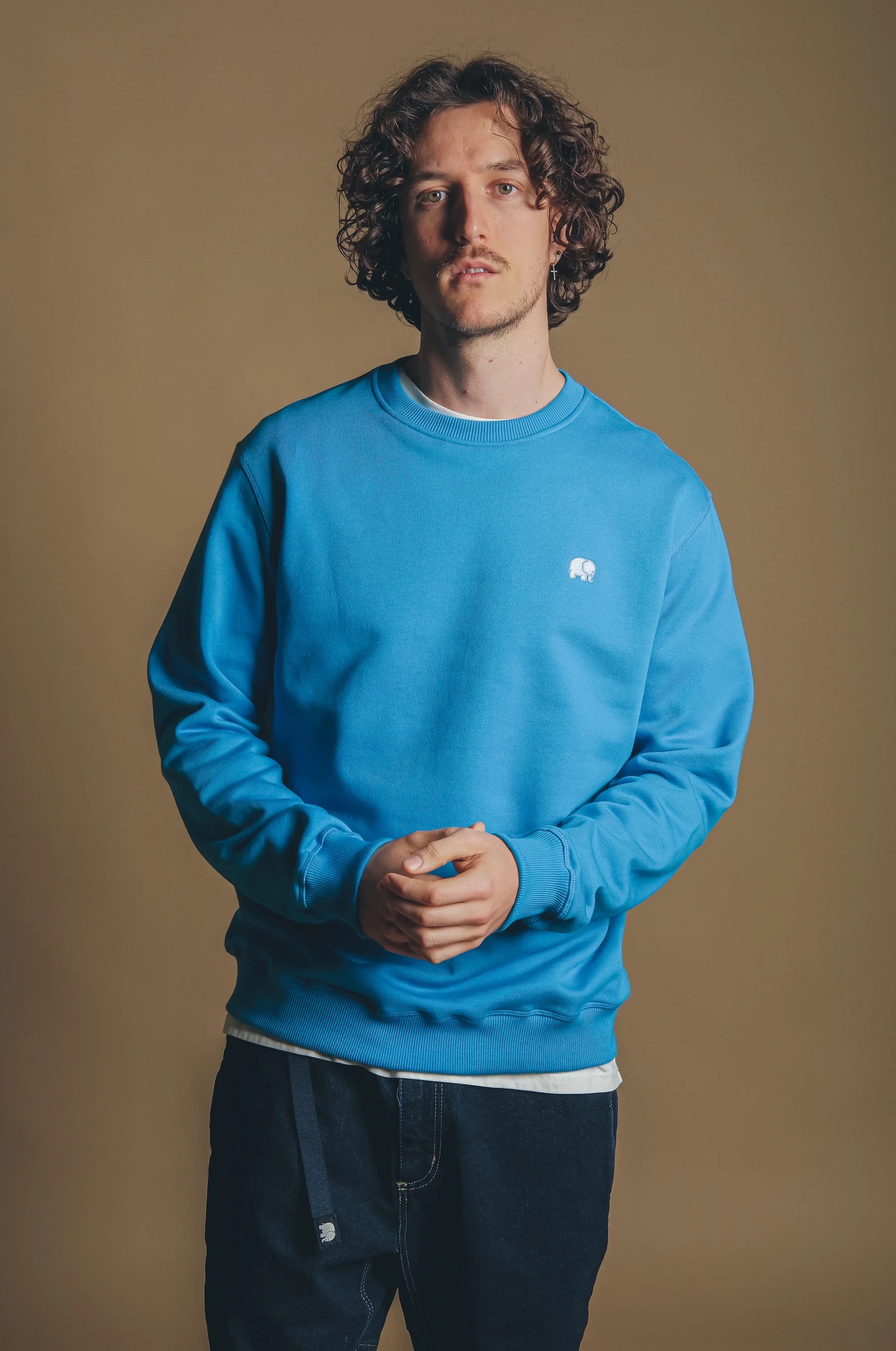 Image of Trendsplant mannen vegan Trui Midweight Essential Mediterranisch Blauw