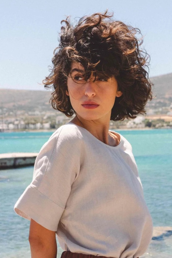 Image of AmourLinen dames vegan Top Porto Crème