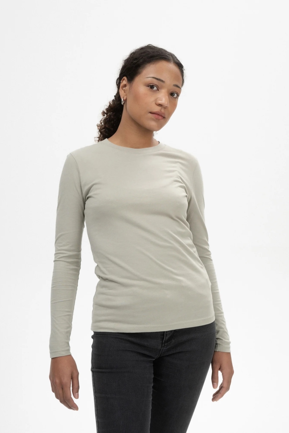 MELA womens vegan T-Shirt Longsleeve Basic Dhivya Dusty Green