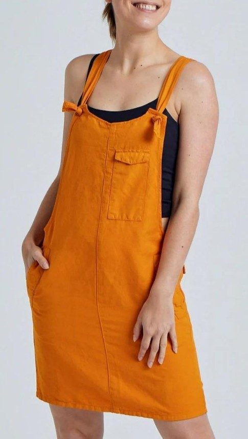 Flax and Loom Damen vegan Kleid Peggy Sun Orange