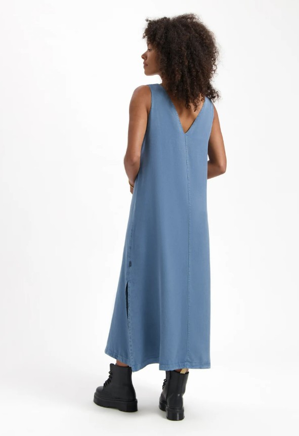 Kuyichi womens vegan Long Dress Macy Blue