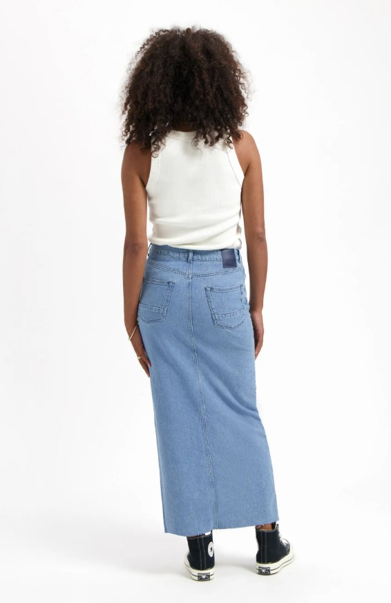 Kuyichi womens vegan Skirt Denim Emilia Light Blue