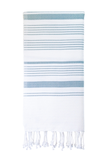 nice to meet me unisex vegan Towel Foutas White & Mirage