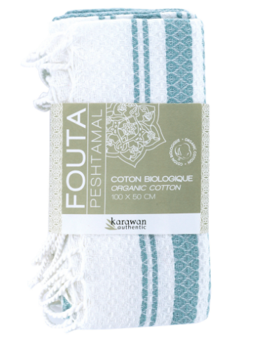 nice to meet me unisex vegan Towel Foutas White & Mirage