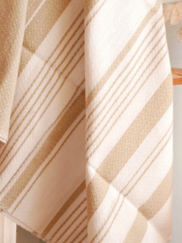 nice to meet me unisex vegan Towel Foutas White & Ginger