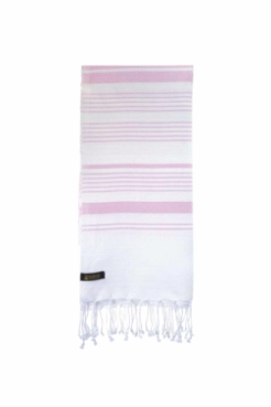 nice to meet me unisex vegan Towel Foutas White Sand & Parme